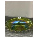 FOOTED IRIDESCENT CENTER PC. BOWL