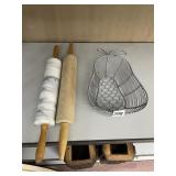 TWO ROLLING PINS ONE MARBLE AND PEAR-SHAPED