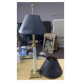 LAMP WITH 2 SHADES (SOME DAMAGE) 35" HIGH 7"