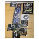 STACK OF XBOX AND PLAYSTATION GAMES WITH STRATEGY