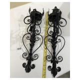 PAIR OF METAL WALL SCONCES