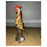 GLASS ROOSTER 12.5" H