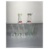 PEPSI GLASS SALT AND PEPPER SHAKERS AND MINI COKE