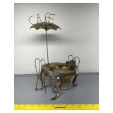 OILED COPPER CAFï¿½ PLANTER MUSIC BOX