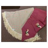 ROUND CHRISTMAS TABLECLOTH AND RUNNER , THOMAS