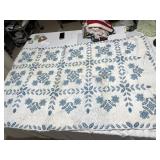 HAND WOVEN B AND B CROSS STITCH CRIB QUILT,