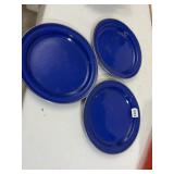 BLUE ENAMELED PLATES 10"