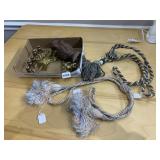 CURTAIN ROPE TIE BACKS, VARIOUS FINIALS