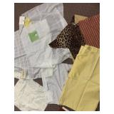 MISC FABRIC PIECES  INCLUDING LARGE PLAID