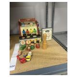FISHER PRICE CASH REGISTER, POCKET RADIO, ETC.