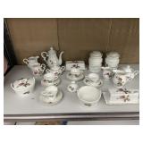 ROSE DISHES INCLUDING INSTANT COFFEE CANISTERS