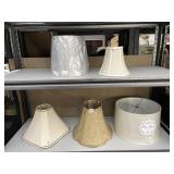 FIVE LAMPSHADES INCLUDING ONE NEW
