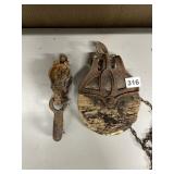 IRON PULLEY AND HOOK