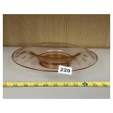 PINK DEPRESSION GLASS ETCHED GLASS BOWL