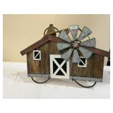 METAL EASEL, WOODEN BARN