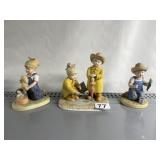 3 HOMCO DENIM DAYS FIGURINES