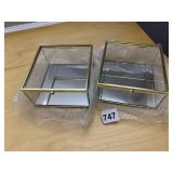 GLASS TRINKET BOXES MIRRORED BOTTOM