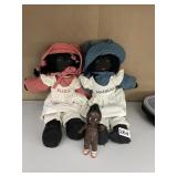 PAIR OF BLACK DOLLS HANNAH, ELIZA , BLACK JAPAN