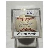 WARREN MORRIS AUTOGRAPH MAJOR LEAGUE BASEBALL IN