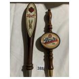 2 LARGE WOOD STOHS BEER TAPS