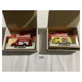 CAMPBELLS SOUP COMMEMORATIVE TRUCKS AND VAN IN