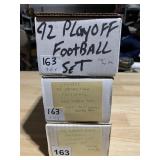 3 FOOTBALL CARD SETS 1992 PLAYOFF, 1992 SKYBOX