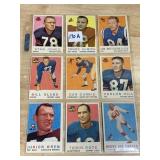 9 DIFFERENT 1959 TOPPS FOOTBALL CARDS NICE