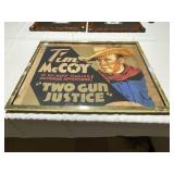 TIM MCCOY 2 GUN JUSTICE - 31 X 25" VINTAGE