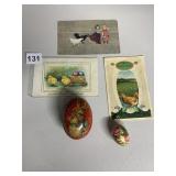 EASTER GREETING CARDS VINTAGE EGGS, 1908 POSTCARD
