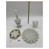 ROSE WATER HOLDER DITHRIDGE MILK GLASS PLATE,