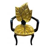 ITALIAN BARTOLOZZI & MAIOLI BLACK/GOLD LEAF BACK