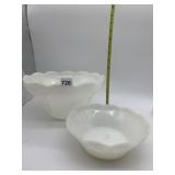 2 MILK GLASS BOWLS
