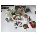 SALT/PEPPER SHAKER, SWAN IN BOX, ETC.