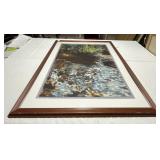 WATER SIDE SCENE FRAMED LITHOGRAPH