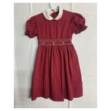 POLLY FLINDERS SZ. 6 RED DRESS PUFFY SLEEVES,