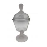 DUNCAN MILLER THREE FACED COVERED CANDY DISH 10"