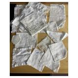HANKIES AND LINENS W/ FANCY EDGES