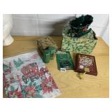 CERAMIC SLEIGH, LENOX SNOWFLAKE AND HOWARD HOLT