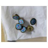 6 ANTIQUE PORCELAIN BUTTONS PARIS