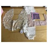 SCARF, CROCHETED TOP WITH ROSE DESIGN , BELVEDERE