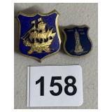 EMPIRE STATE BUILDING PIN, ENAMELED WORLD WAR TWO