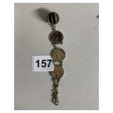 BUFFALO NICKEL WATCH FOB, CIRCLE ON BASE IS