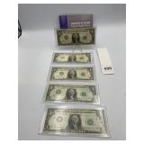 5 JOSEPH W BARR SIGNED DOLLAR NOTES WITH