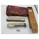 MOULI IN BOX, WOOD HAND PAINTED BOX, NUT PICK