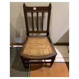SOLID WOOD CANE SEAT CHAIR 19 W X 35.5 H X 17 D