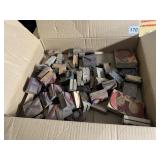 BOX OF ASSORTED WOOD BLOCKS LETTERS AND NUMBERS