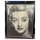BETTE DAVIS FRAMED PICTURE 26 X 32