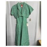 CELANESE ACETATE GREEN DRESS WITH BELT SIZE 14