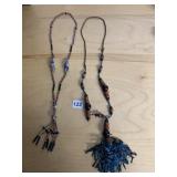 TRIBAL TRADE BEADED NECKLACES COMBINATION GLASS