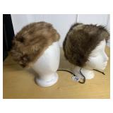 CARL W. HERRMANN INC. FUR HAT W/ LEATHER CHIN